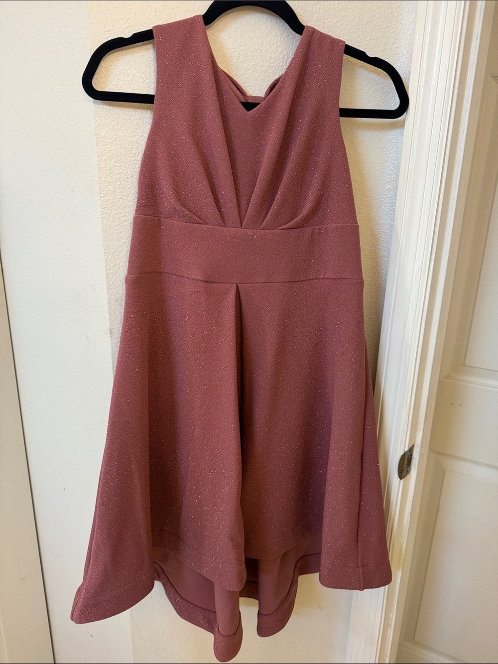 Bonnie Jean Dusty Rose Sparkle High-Low Party Dress